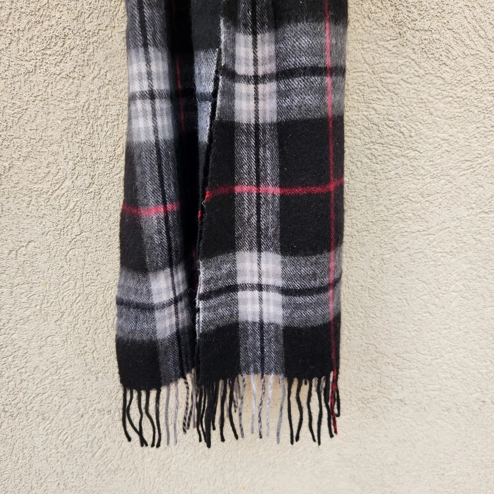 Joseph & Feiss Scarf Blue Plaid 100% Wool Tartan Neck Warmer 60 x 11 - Picture 4 of 7